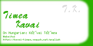 timea kavai business card